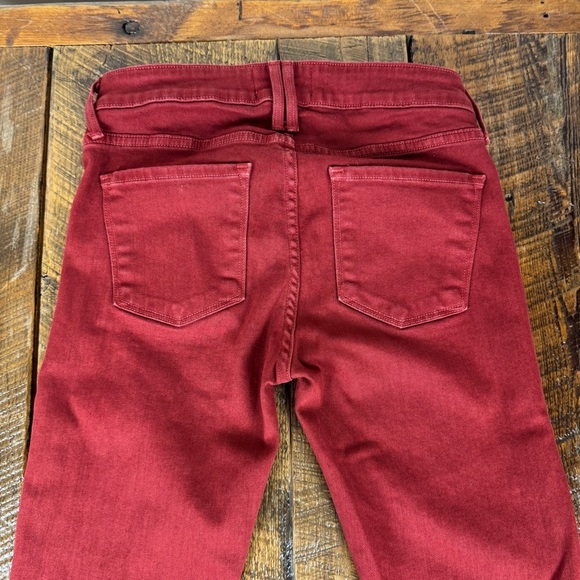 Vince Women’s Skinny Jeans Red Size 26 Mid-Rise Stretch Denim Pants - Picture 6 of 9